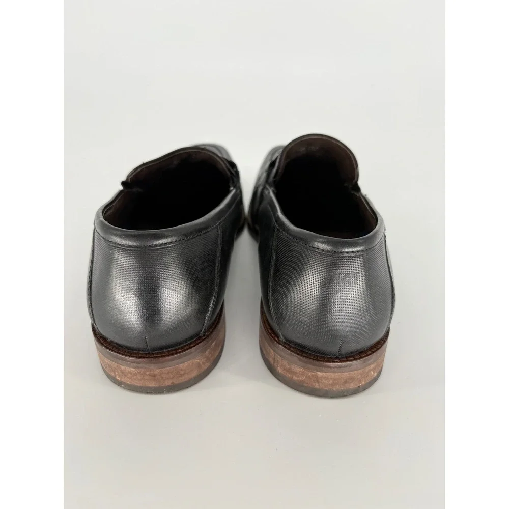 Johnston & Murphy Leather Bit Loafers Mens 10.5M Black Dress Shoes Slip On